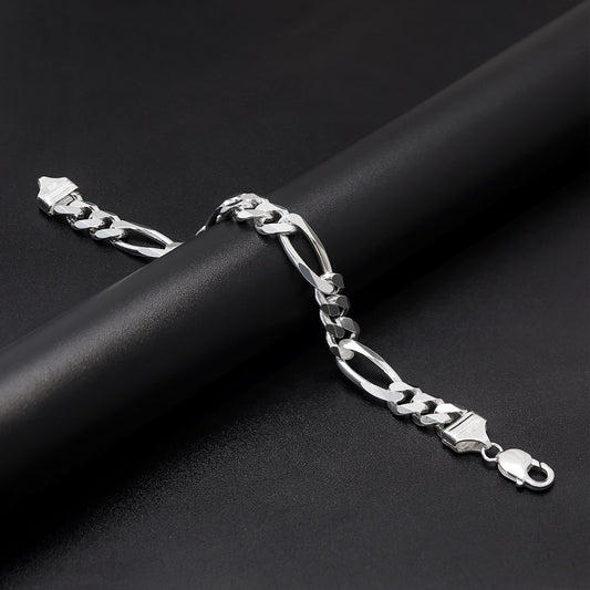 Uncategorized - Pure 925 Silver Bracelet &#8211; Titan Figaro Force
