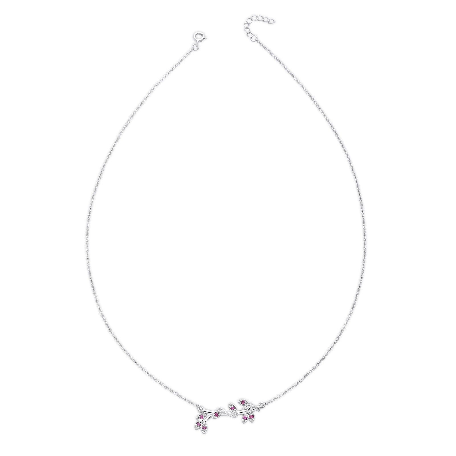 Silver Necklaces - Pure 925 Silver Necklace &#8211; Amethyst Leaf Pendant