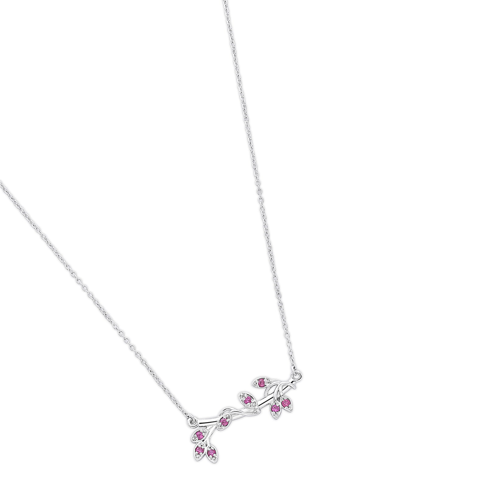Silver Necklaces - Pure 925 Silver Necklace &#8211; Amethyst Leaf Pendant