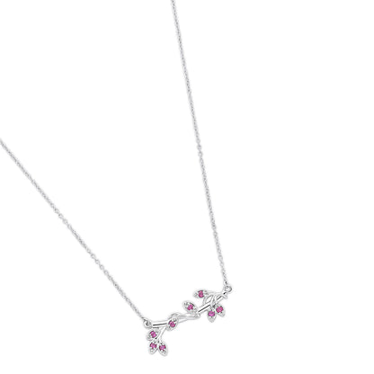 Silver Necklaces - Pure 925 Silver Necklace &#8211; Amethyst Leaf Pendant