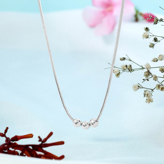 Uncategorized - Pure 925 Silver Necklace &#8211; Made of Silver Beads