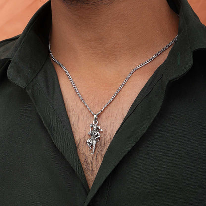 Silver Pendants - Pure 925 Silver Pendant &#8211; Hanuman Ji’s Mighty Blessing