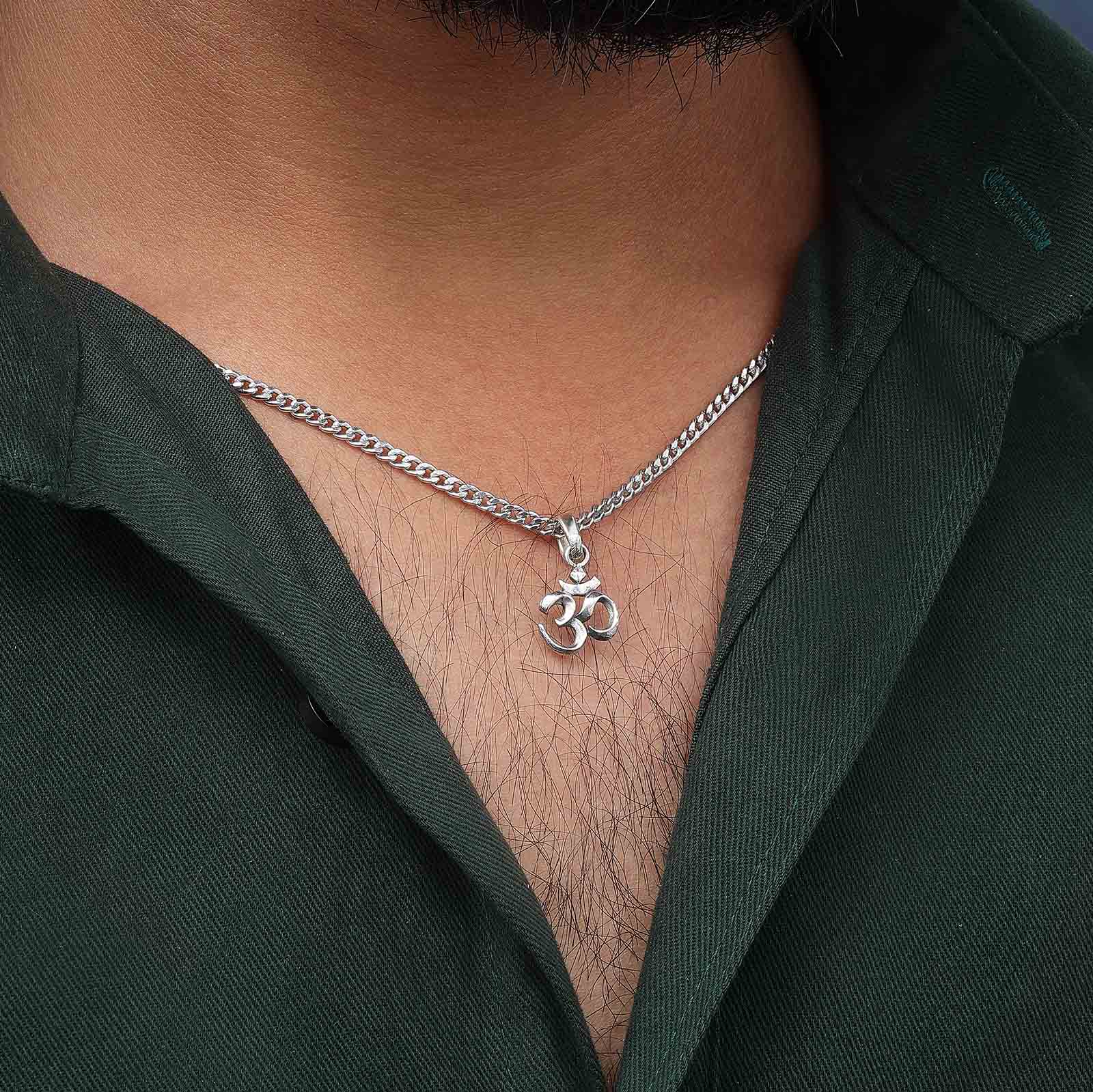 967 - Pure 925 Silver Pendant &#8211; Sacred Om Symbol Serenity