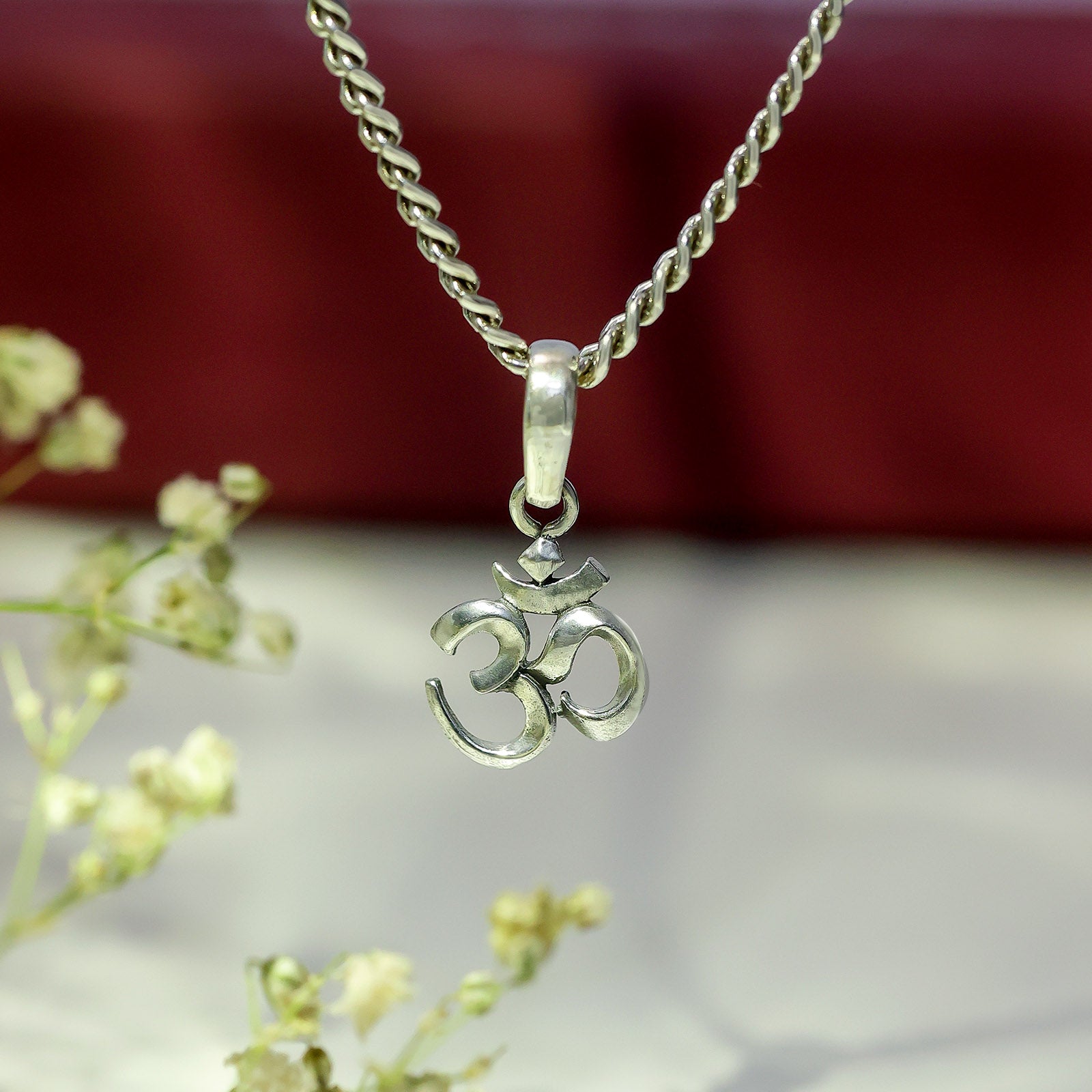 Silver Pendants - Pure 925 Silver Pendant &#8211; Sacred Om Symbol Serenity
