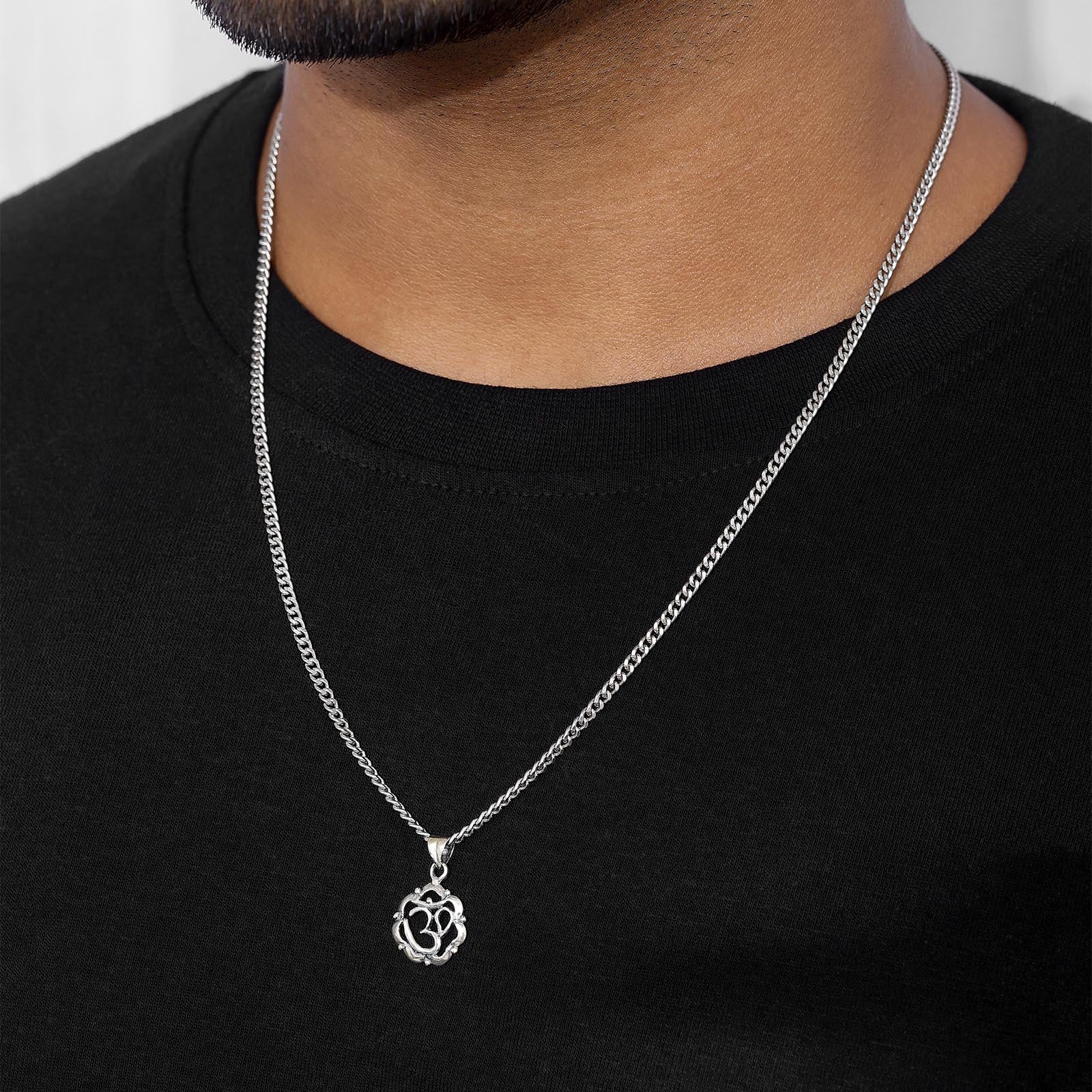 Silver Pendants - Pure 925 Silver Pendant &#8211; Tranquility of Om Charm