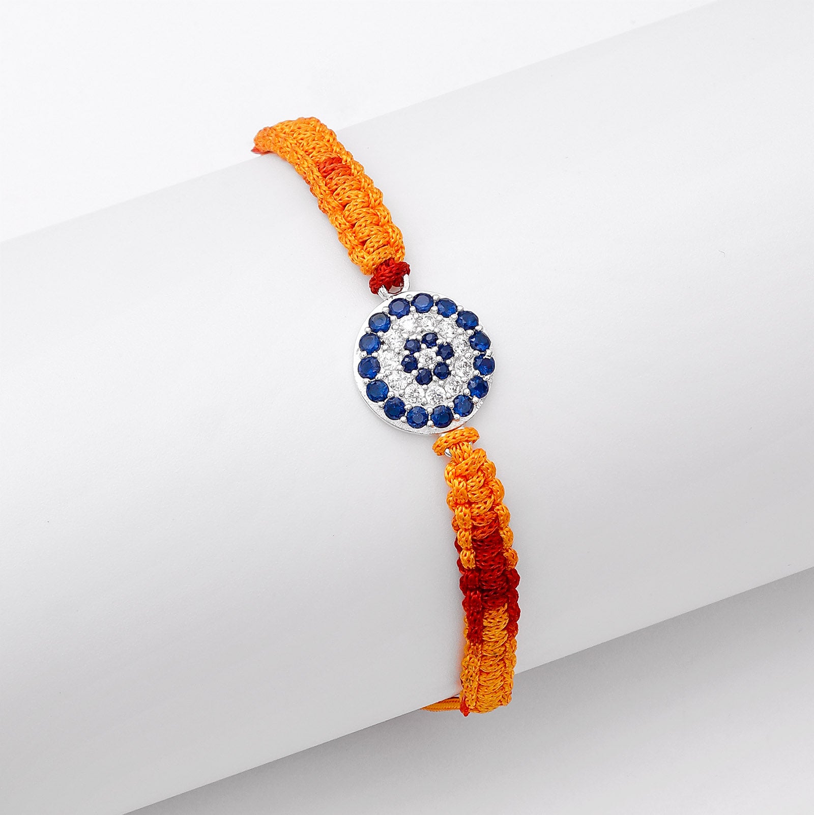 CZ Floral Silver Rakhi for Brother - Tweov Jewels