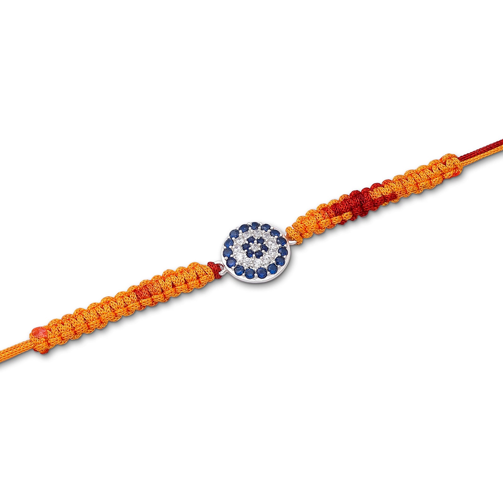 CZ Floral Silver Rakhi for Brother - Tweov Jewels