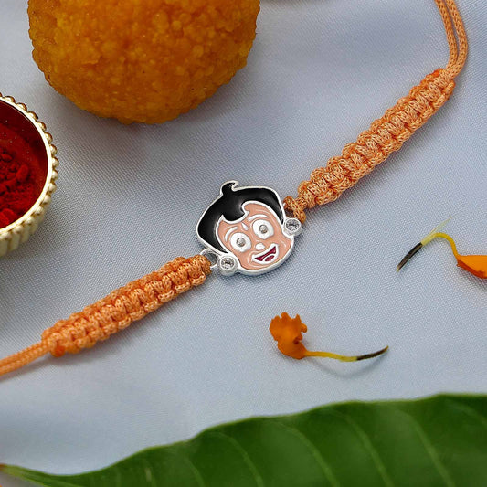 Original Silver Rakhi - Pure 925 Silver Kids Rakhi &#8211; Chota Bheem Thread Delight