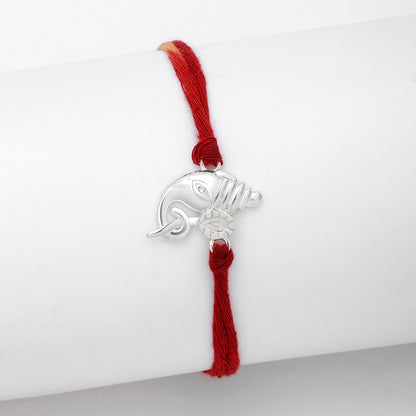 Original 925 Silver Rakhi - Featuring Ganesha With Lotus Charm - Tweov Jewels
