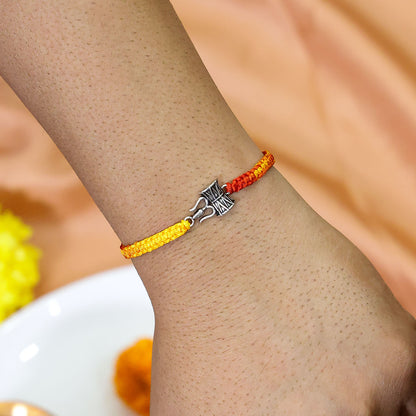 Pure 925 Silver Rakhi - Lord Shiva's Divine Damru - Tweov Jewels