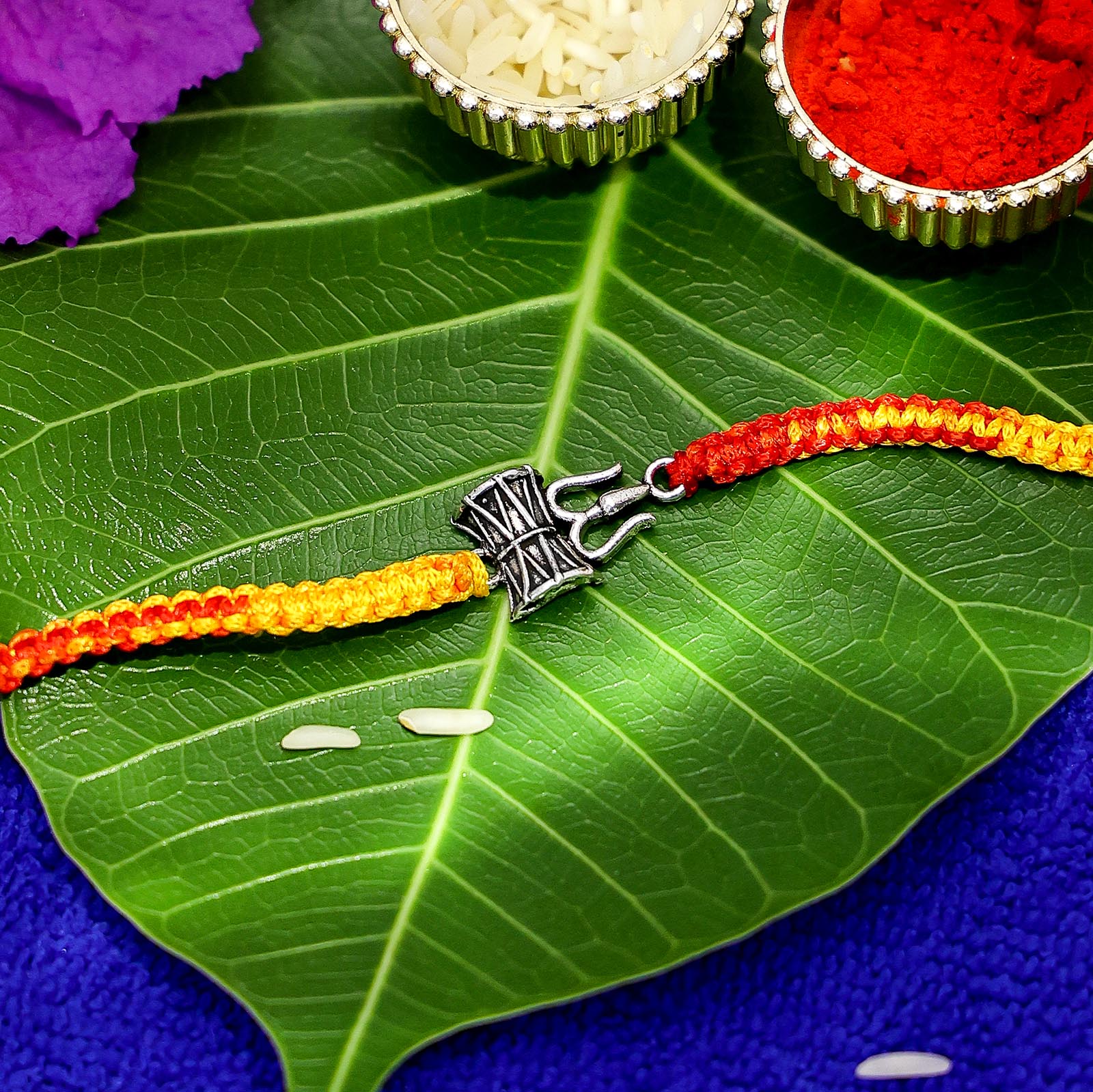 Pure 925 Silver Rakhi - Lord Shiva's Divine Damru - Tweov Jewels