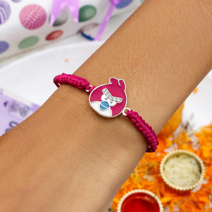 Pure 925 Silver Kids Rakhi - Red Angry Bird With Stones - Tweov Jewels