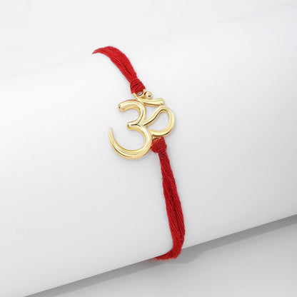 Pure 925 Gold Plated Silver Rakhi - Shielding With Om Serenity - Tweov Jewels