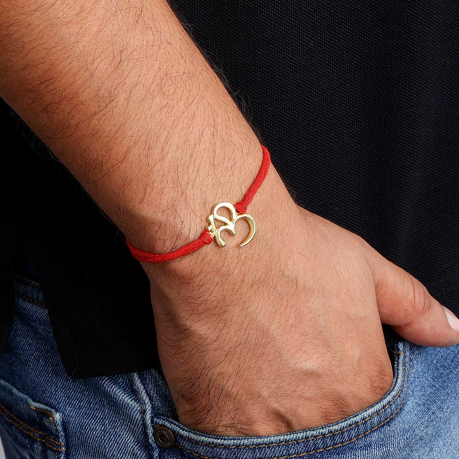 Pure 925 Gold Plated Silver Rakhi - Shielding With Om Serenity - Tweov Jewels