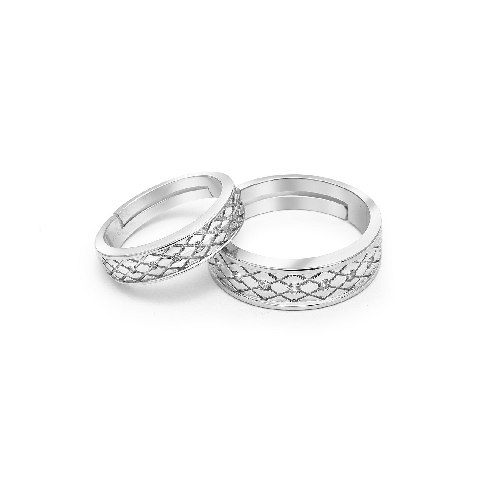 Uncategorized - Pure 925 Silver Ring &#8211; Eternal CZ Couple Band