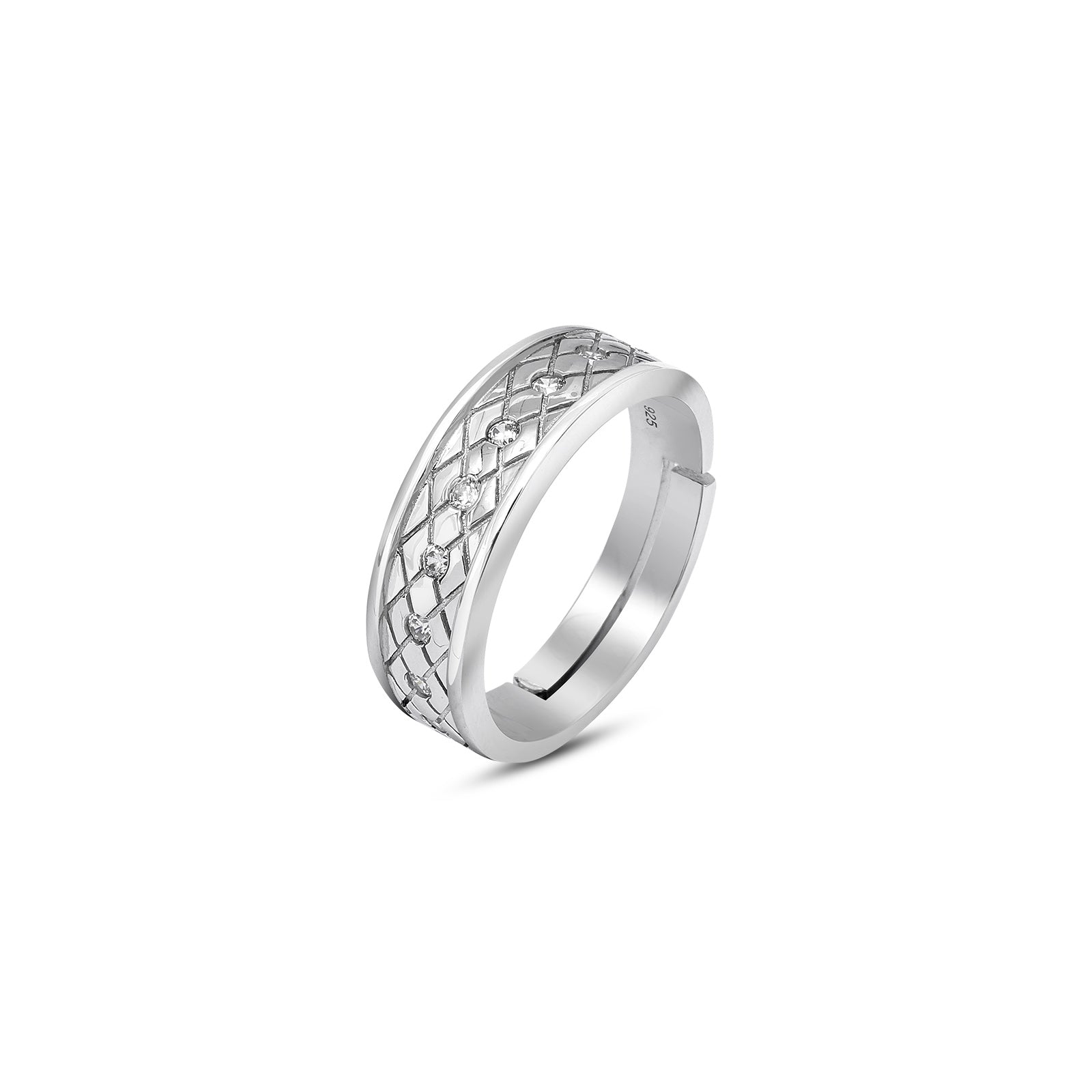 Uncategorized - Pure 925 Silver Ring &#8211; Eternal CZ Couple Band