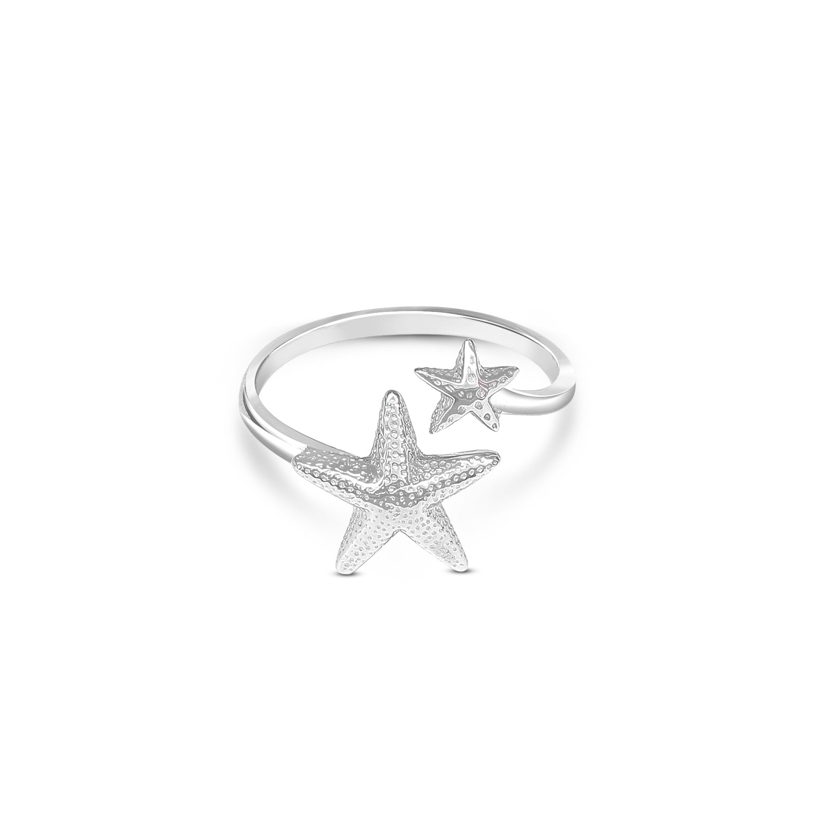 Uncategorized - Pure 925 Silver Ring &#8211; Shimmering Twin Star Ring