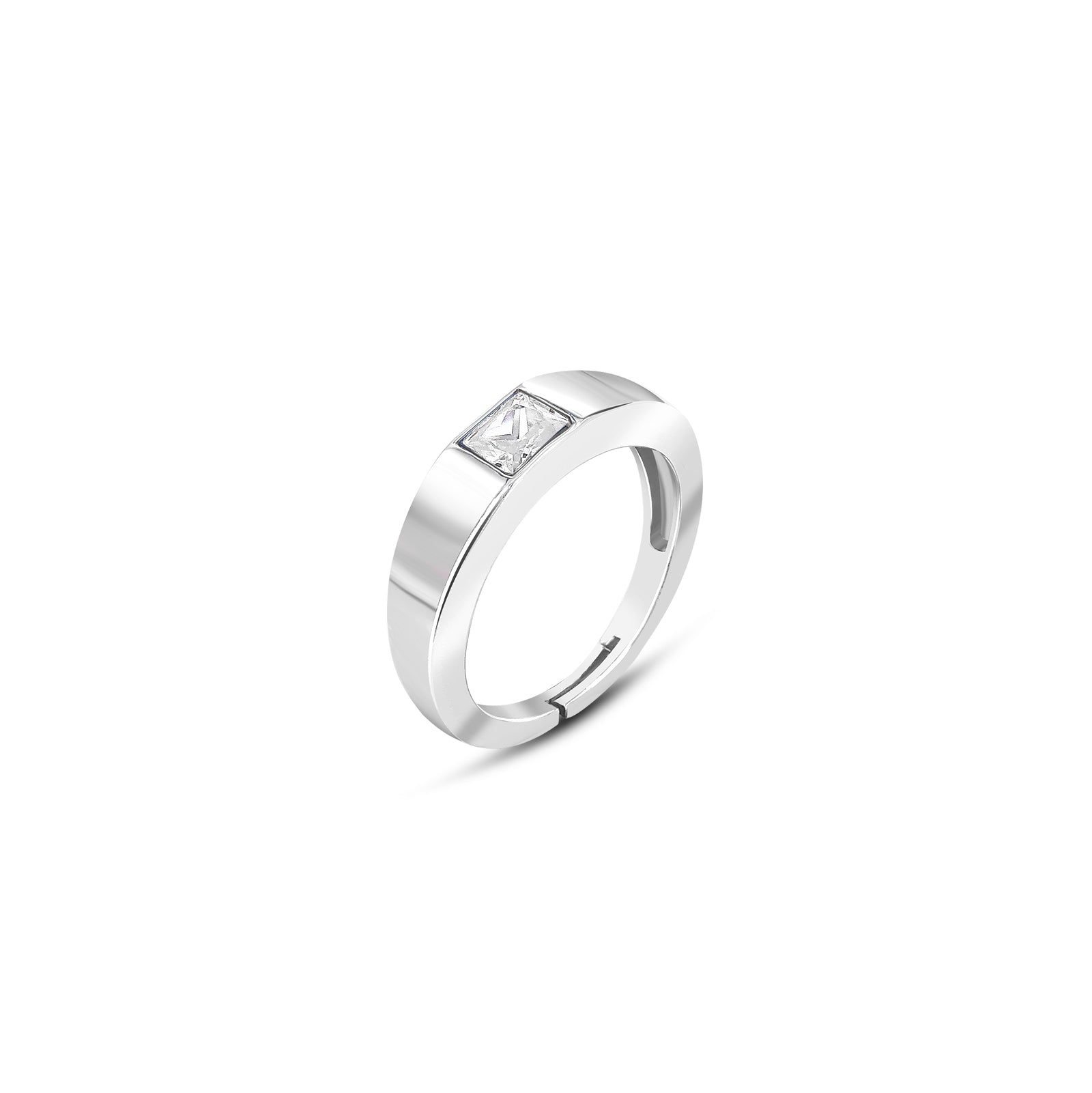 Uncategorized - Pure 925 Silver Ring &#8211; Sleek Minimalist With CZ Brilliance