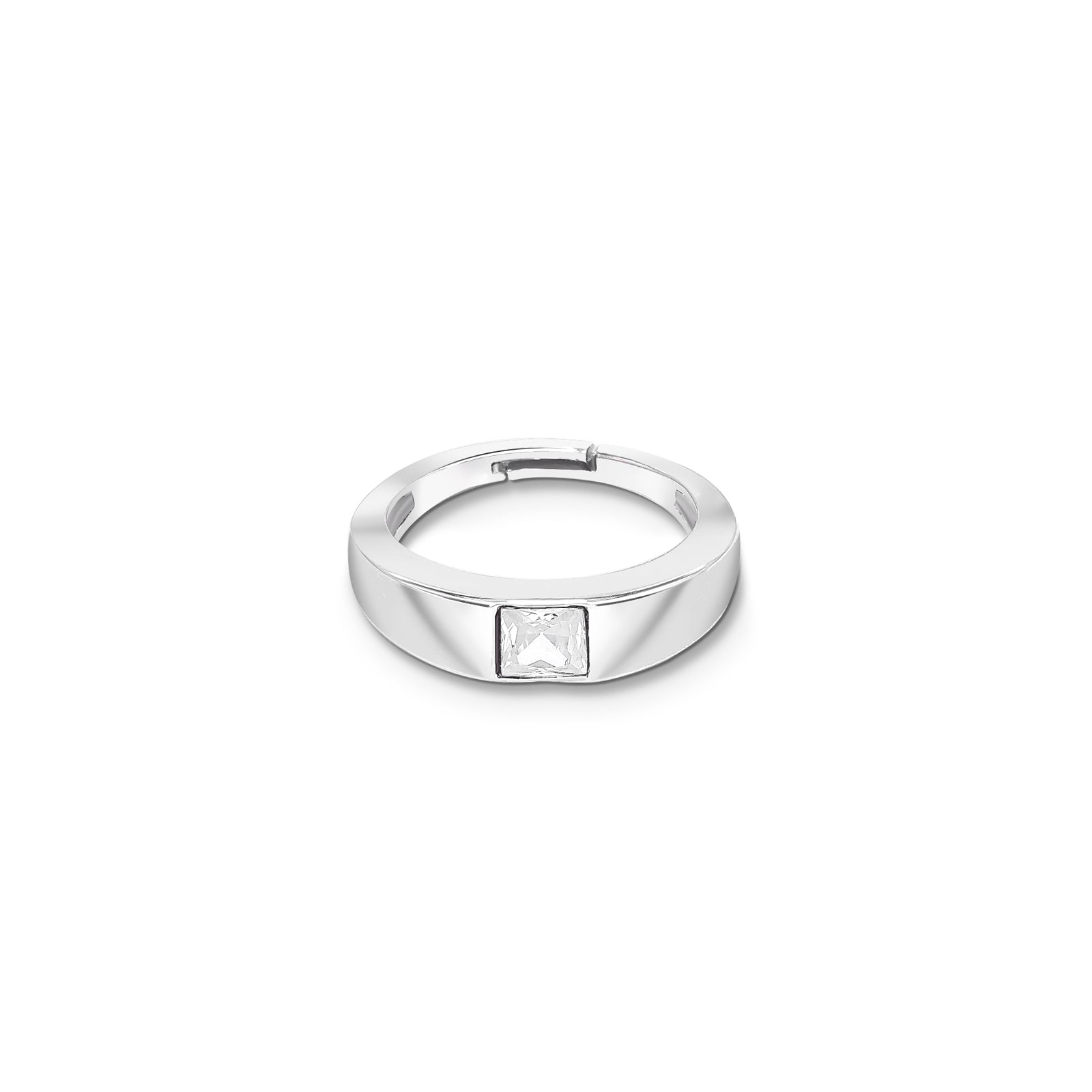 Uncategorized - Pure 925 Silver Ring &#8211; Sleek Minimalist With CZ Brilliance