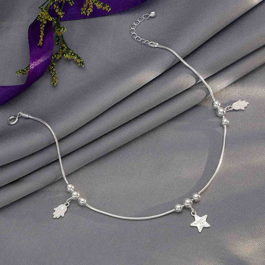 Kolusu Anklets - Pure Silver Anklet &#8211; Beautifully Crafted With Tiny Hand Charms
