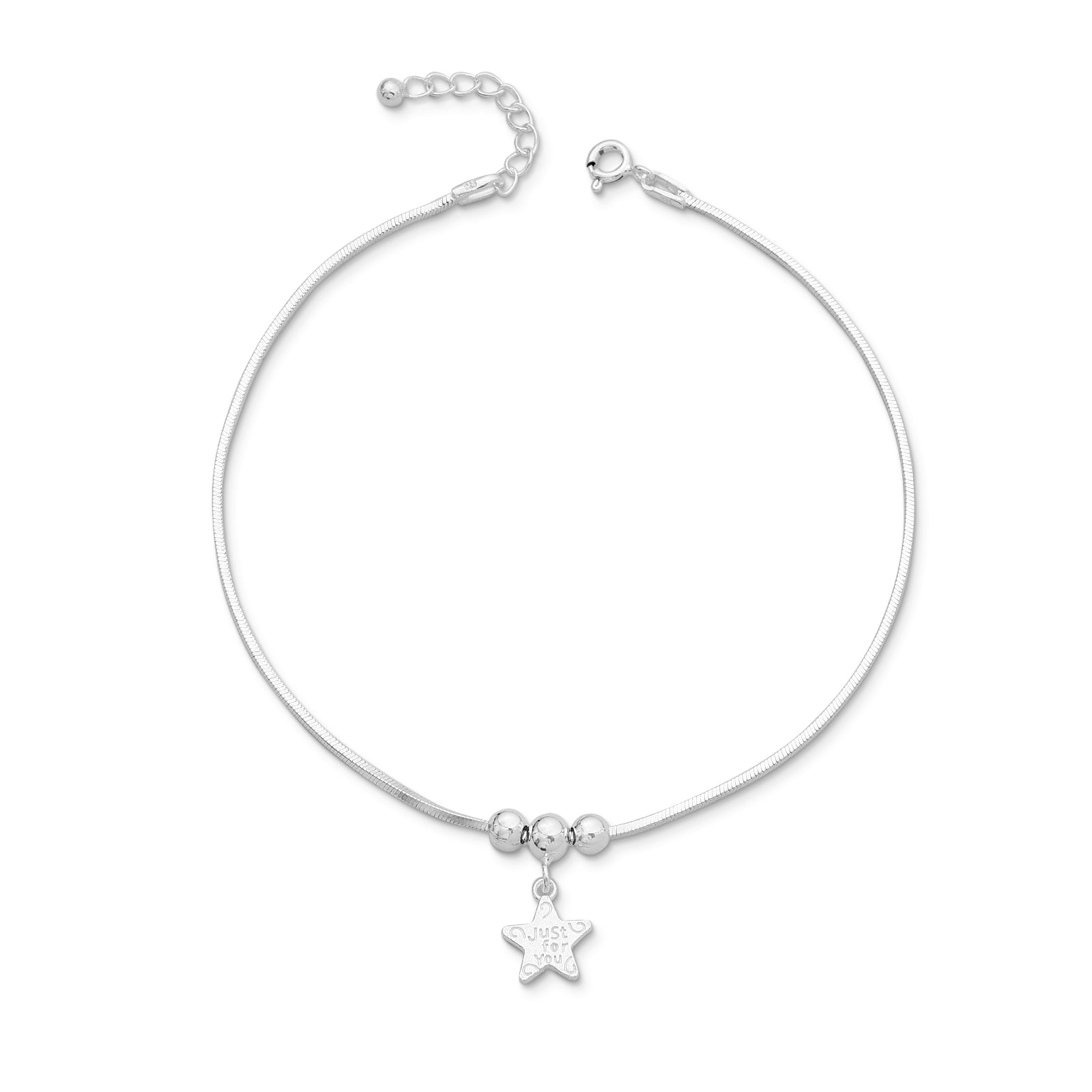 beaded silver anklet - Pure Silver Anklet &#8211; Beautifully Crafted With Tiny Hand Charms