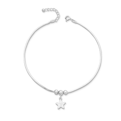 beaded silver anklet - Pure Silver Anklet &#8211; Beautifully Crafted With Tiny Hand Charms