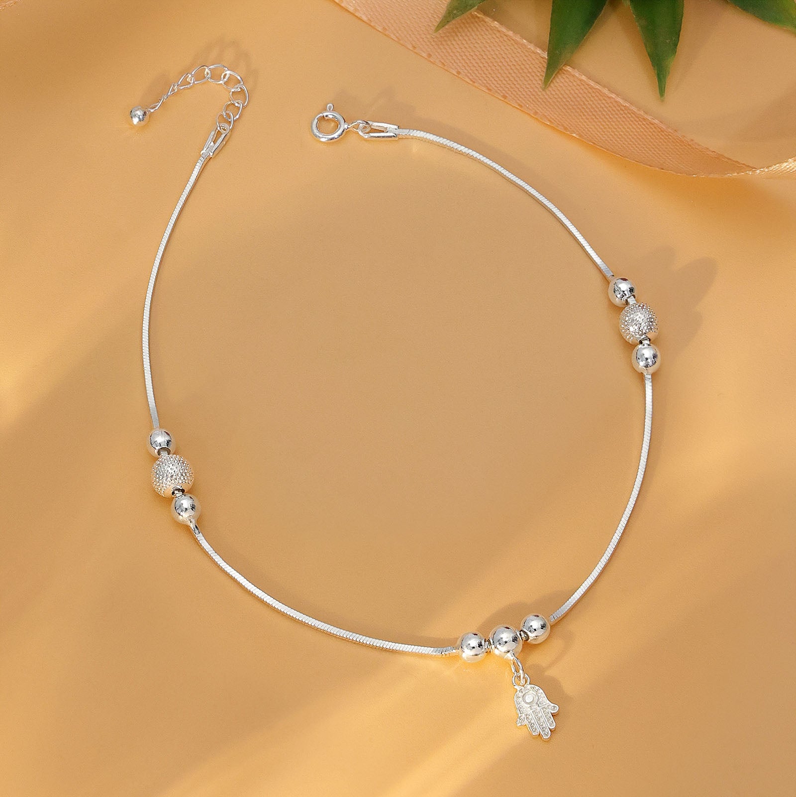 Silver anklets - Pure Silver Anklet &#8211; Ethereal Wave of Silver Serenade