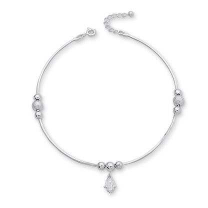 Silver Anklet - Pure Silver Anklet &#8211; Ethereal Wave of Silver Serenade