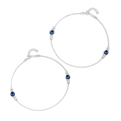 Uncategorized - Pure Silver Anklets &#8211; Evil Eye Anklet &#8211; Symbol of Protection