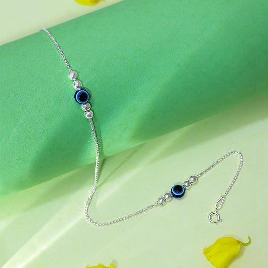 Uncategorized - Pure Silver Anklets &#8211; Evil Eye Anklet &#8211; Symbol of Protection
