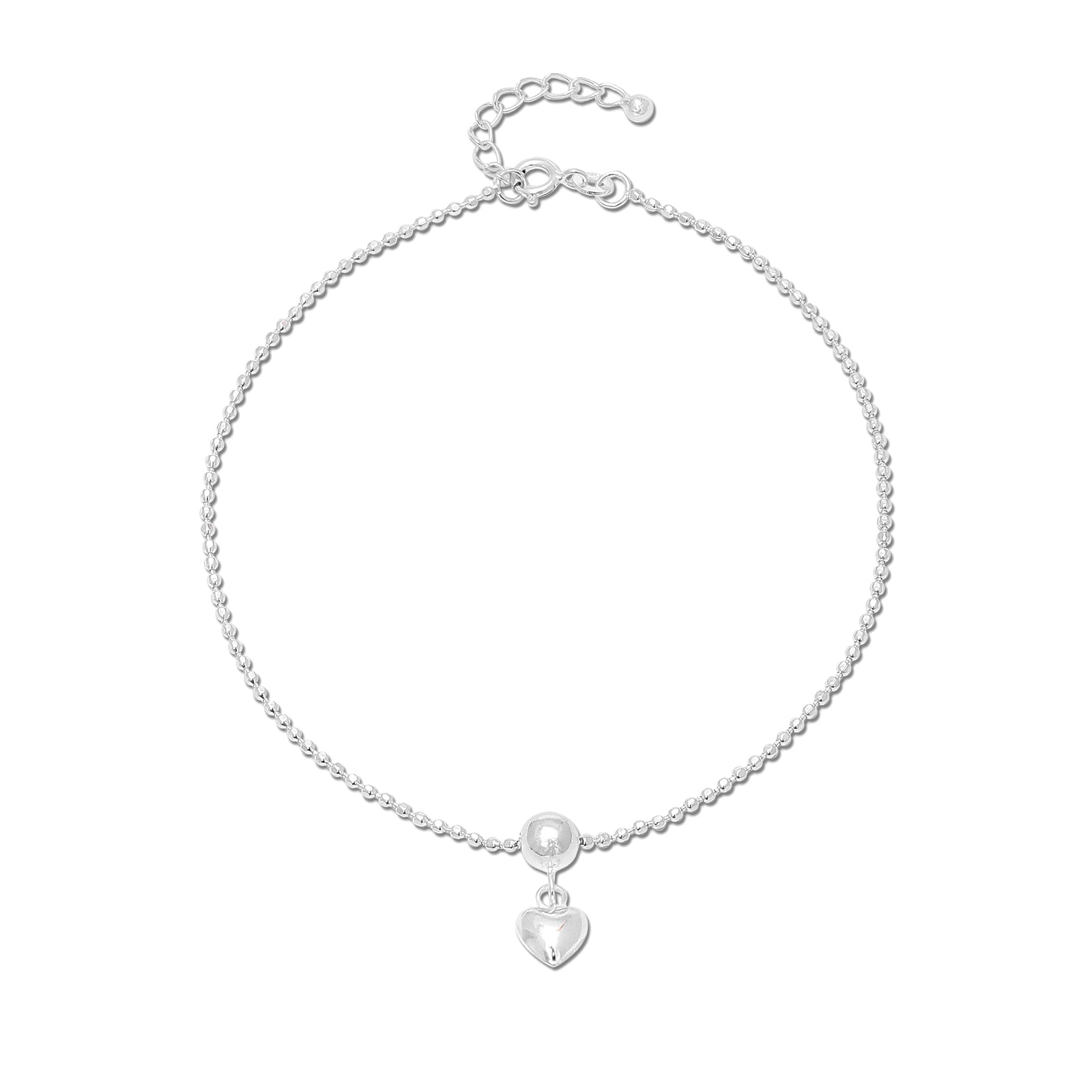 Uncategorized - Pure Silver Anklets &#8211; Loving With Heart Charm