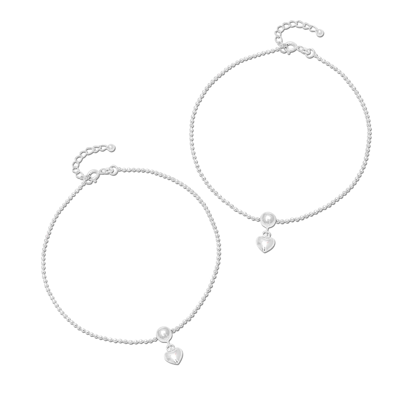 Uncategorized - Pure Silver Anklets &#8211; Loving With Heart Charm