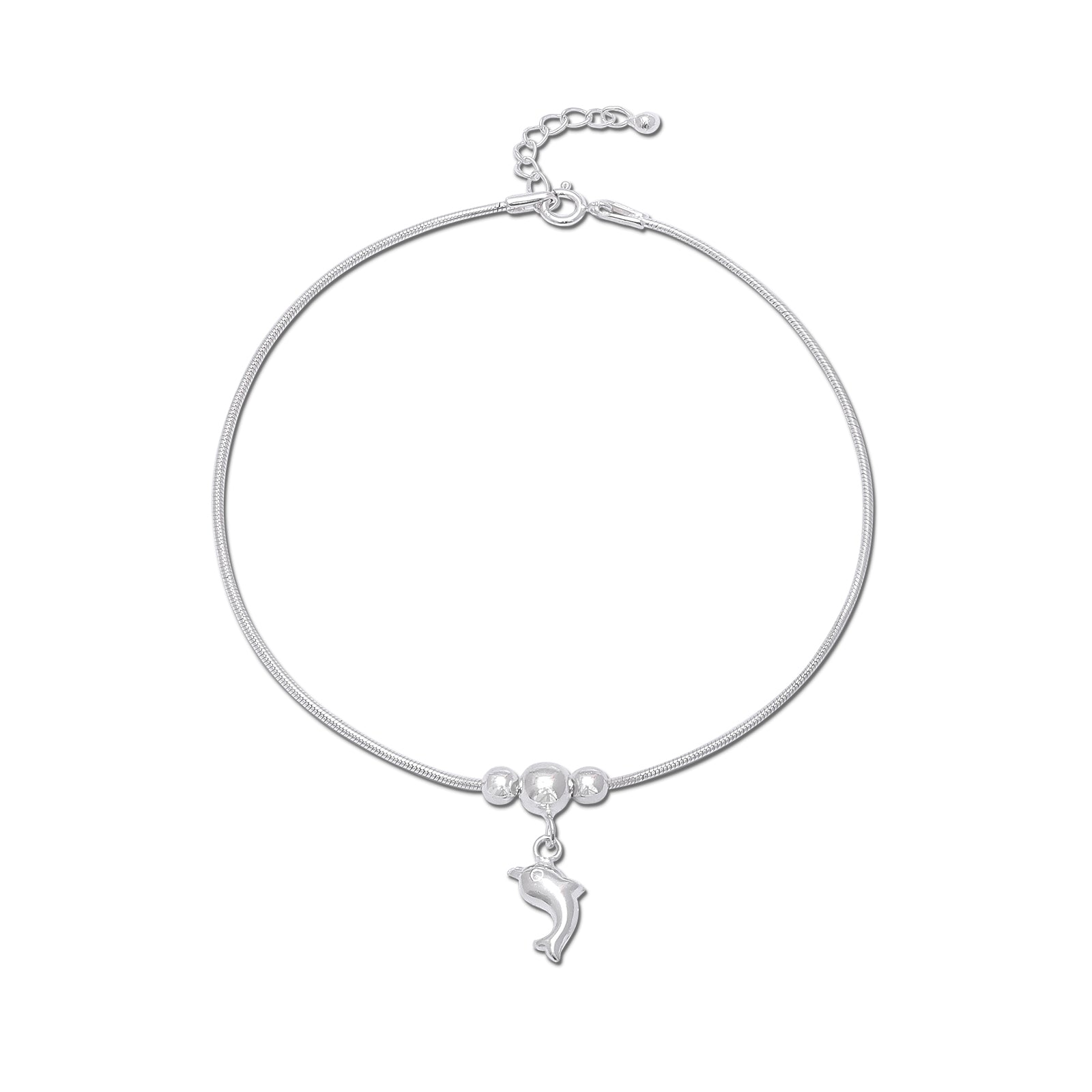 Uncategorized - Pure Silver Anklets &#8211; Ocean Breeze Dolphin Allure