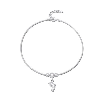 Uncategorized - Pure Silver Anklets &#8211; Ocean Breeze Dolphin Allure