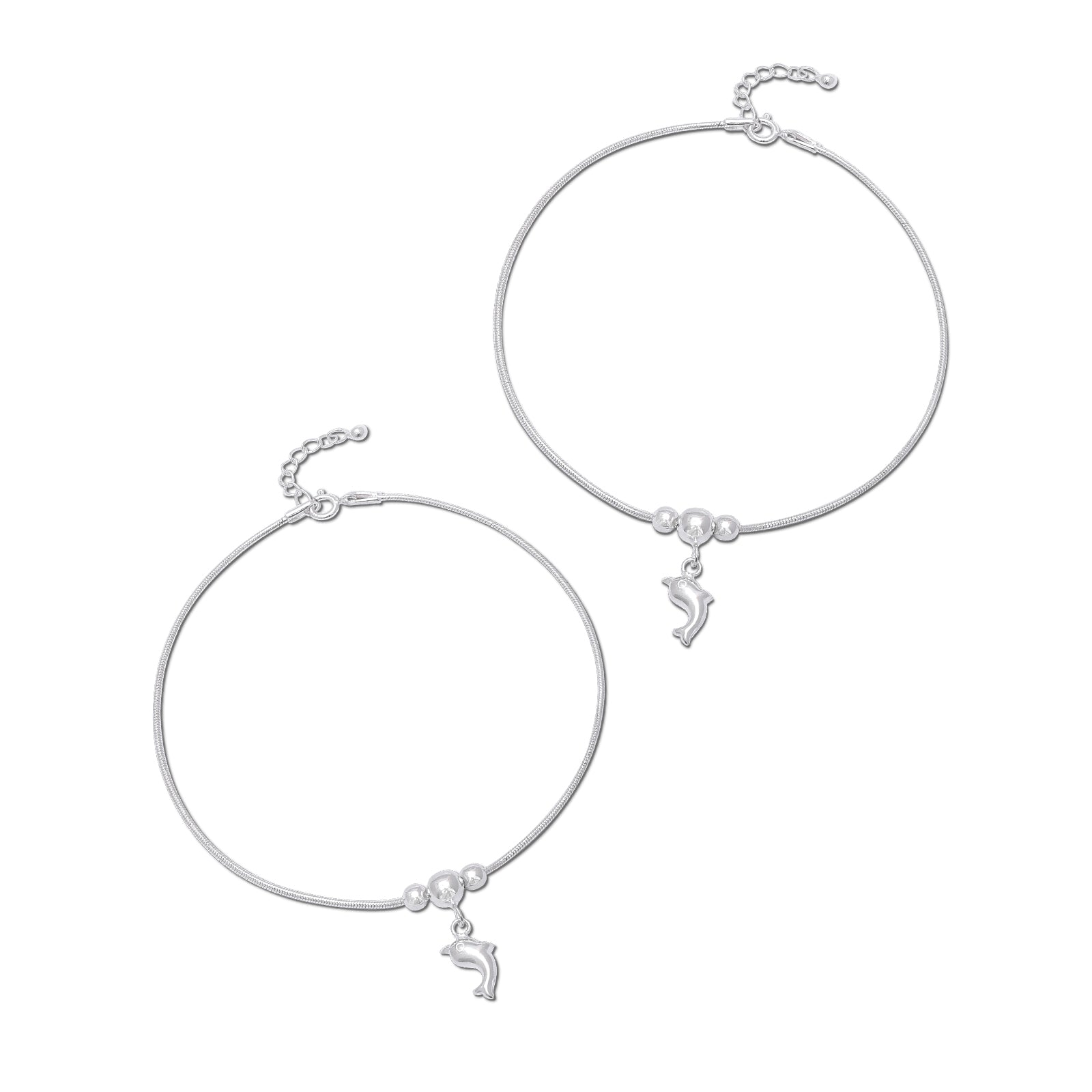 Uncategorized - Pure Silver Anklets &#8211; Ocean Breeze Dolphin Allure