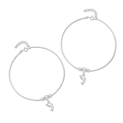 Silver Rings - Pure Silver Anklets &#8211; Ocean Breeze Dolphin Allure