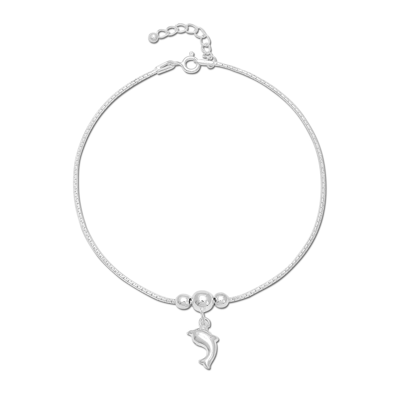 Silver Rings - Pure Silver Anklets &#8211; Ocean Breeze Dolphin Allure