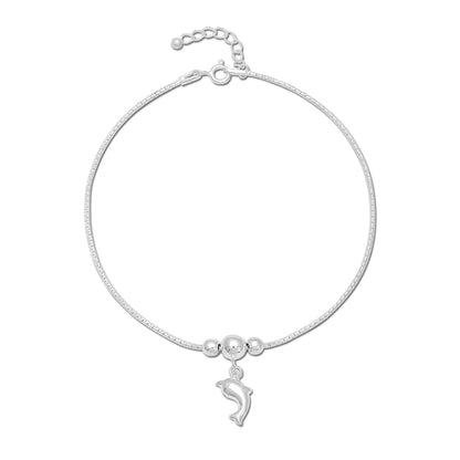 Silver Rings - Pure Silver Anklets &#8211; Ocean Breeze Dolphin Allure