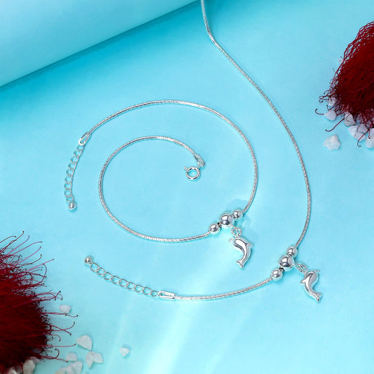 Uncategorized - Pure Silver Anklets &#8211; Ocean Breeze Dolphin Allure