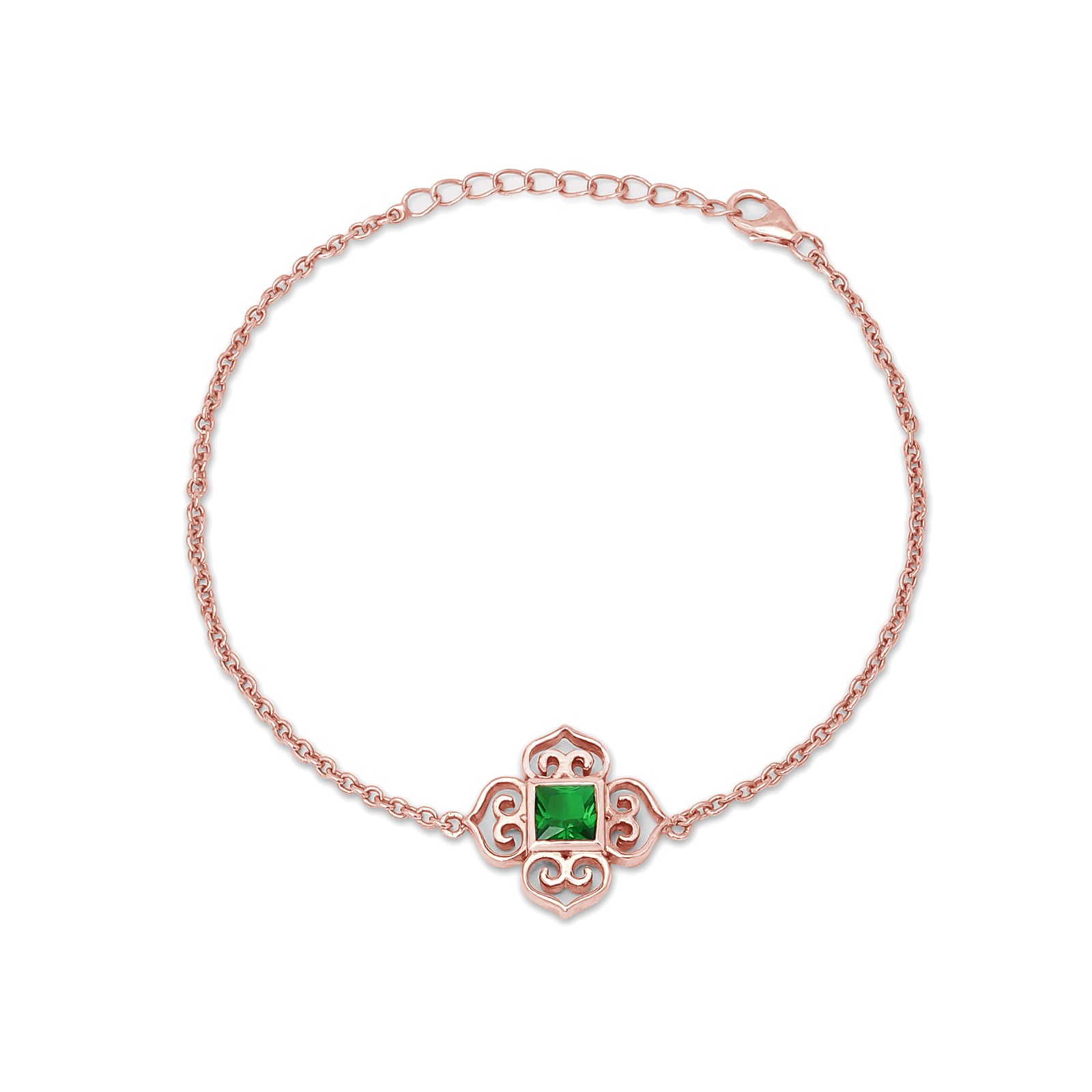 Pure Silver Bracelet for Men &amp; Women - Pure Silver Bracelet &#8211; Anchor Chain Emerald Bracelet Design