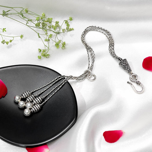 Uncategorized - Pure Silver Bracelet &#8211; Charmed Layers Oxidized Silver Bracelet