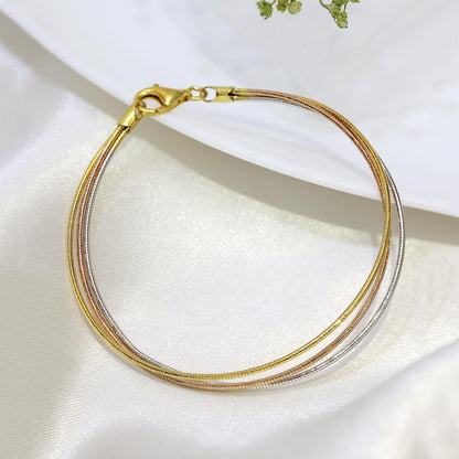Uncategorized - Pure Silver Bracelet &#8211; Classy Triple Tone Bracelet Chain