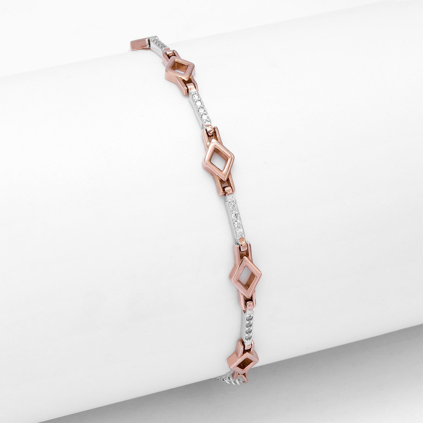 Silver Bracelets - Pure Silver Bracelet &#8211; Cubic Zirconia Chain Link Bracelet