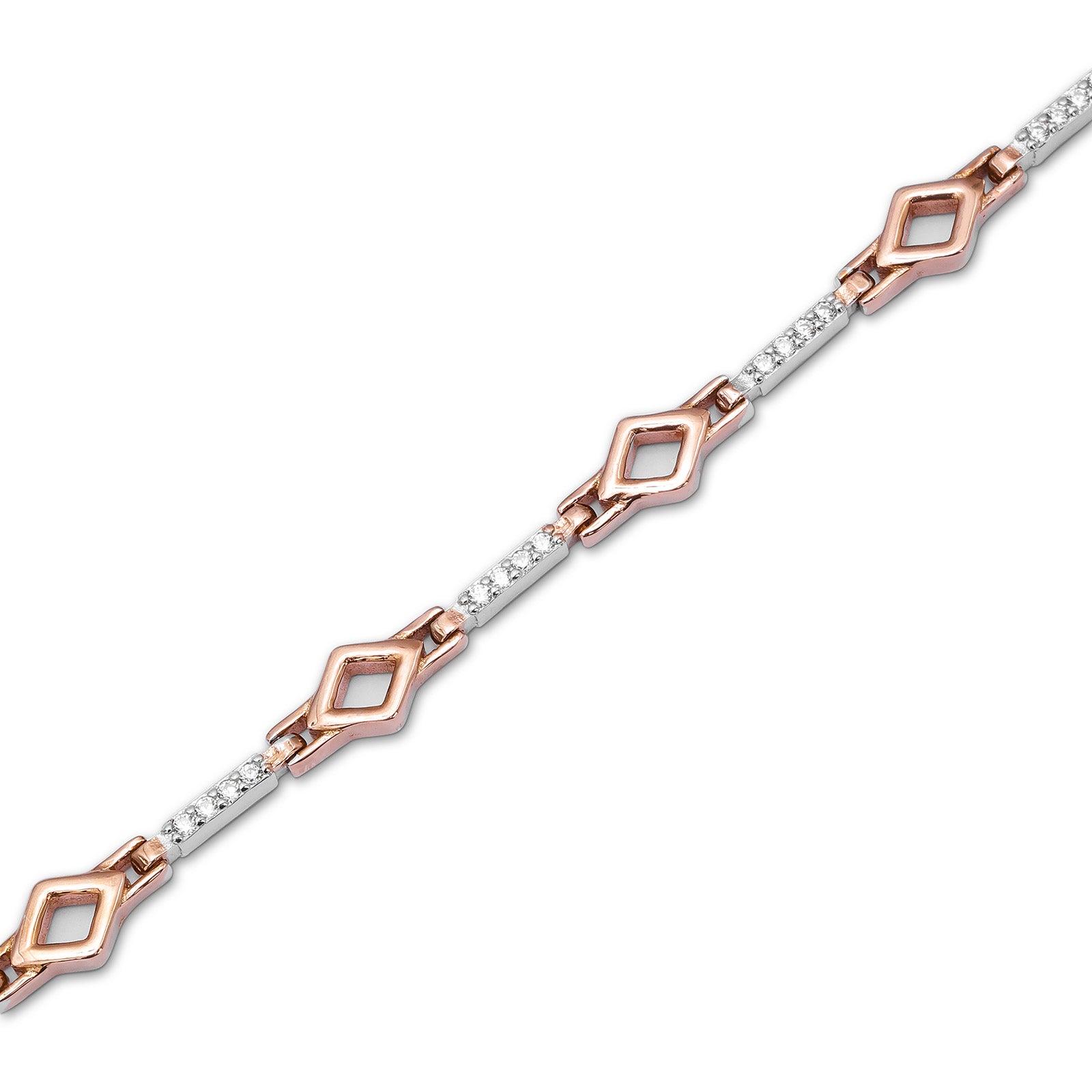 Silver Bracelets - Pure Silver Bracelet &#8211; Cubic Zirconia Chain Link Bracelet