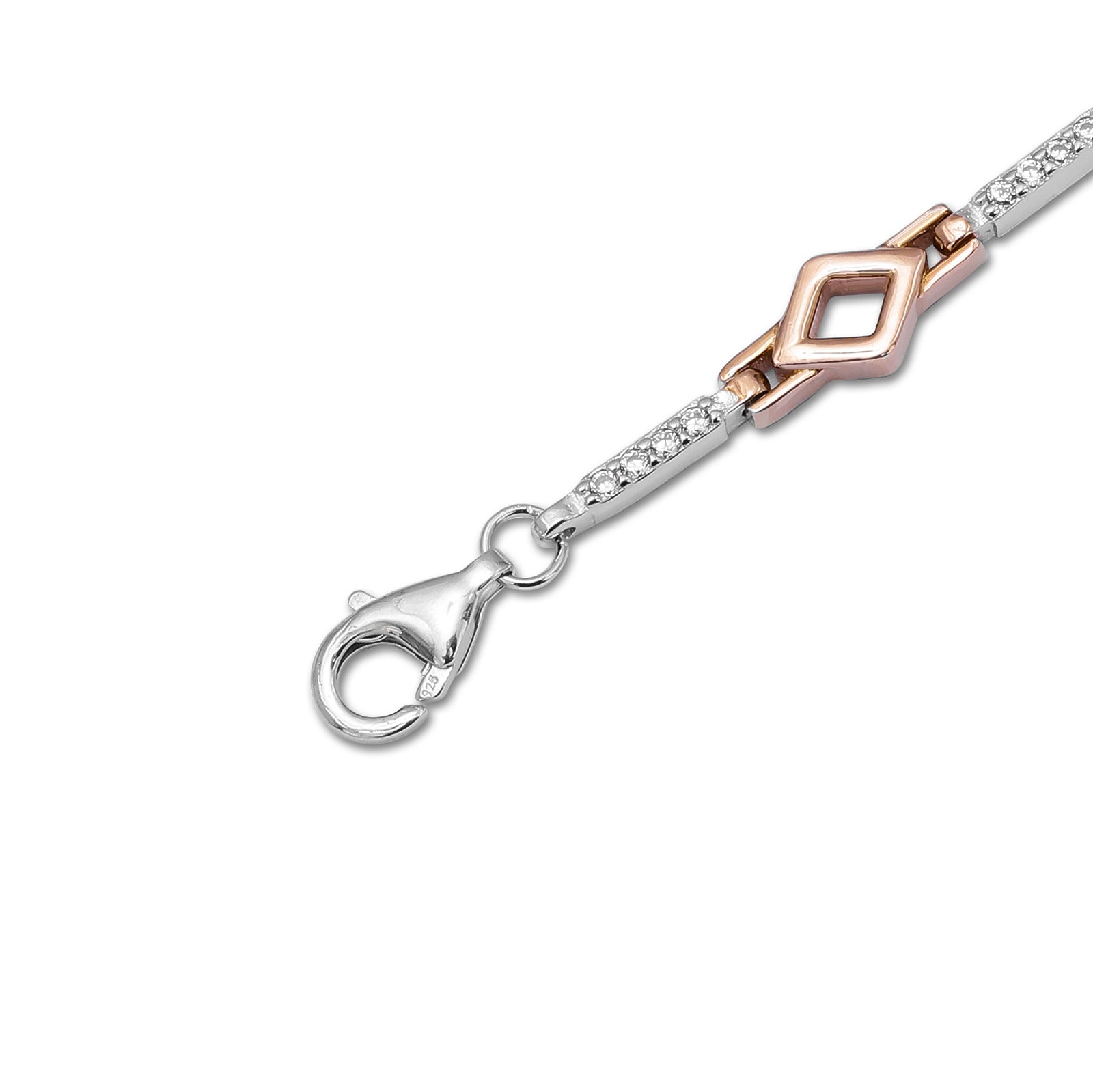 Silver Bracelets - Pure Silver Bracelet &#8211; Cubic Zirconia Chain Link Bracelet