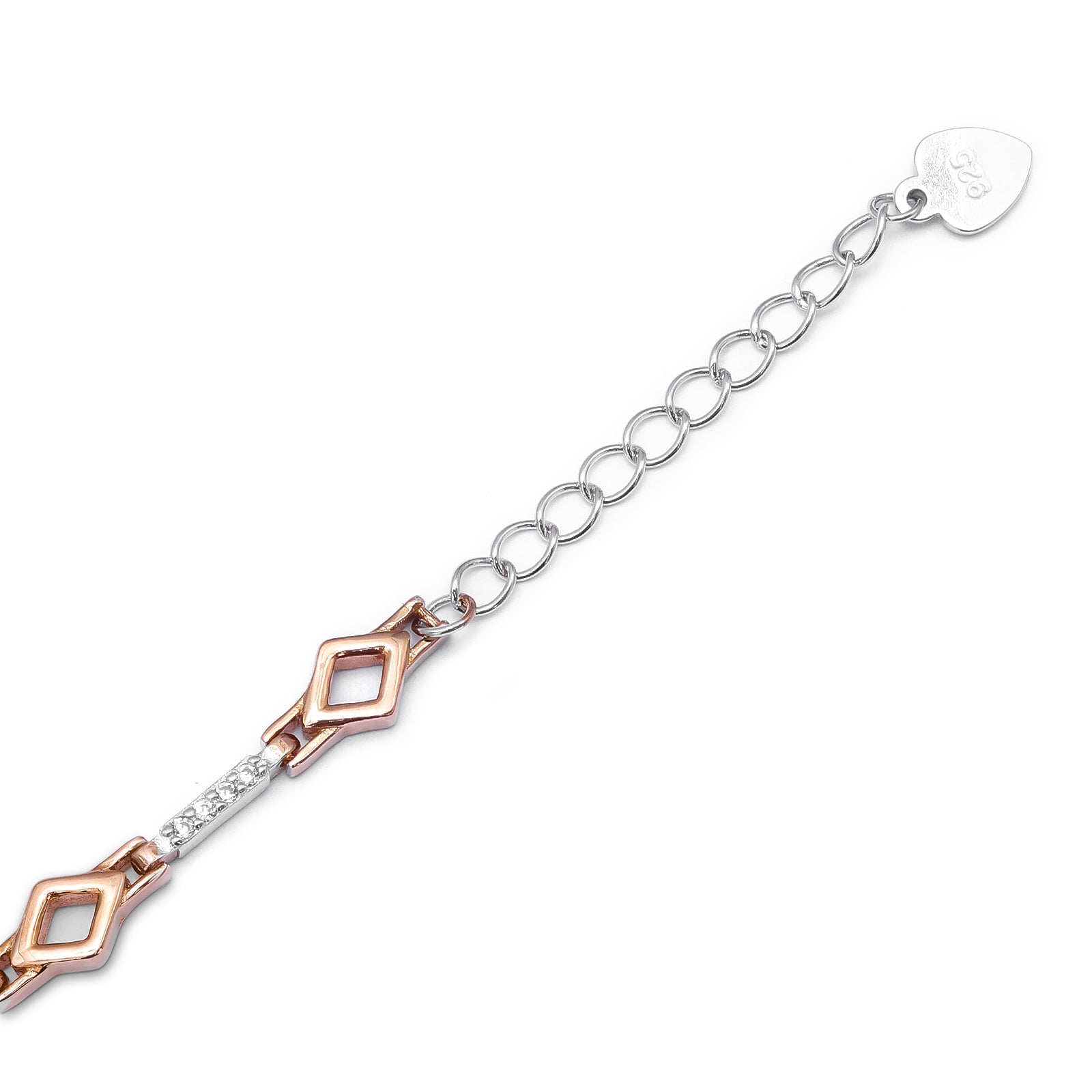 Silver Bracelets - Pure Silver Bracelet &#8211; Cubic Zirconia Chain Link Bracelet