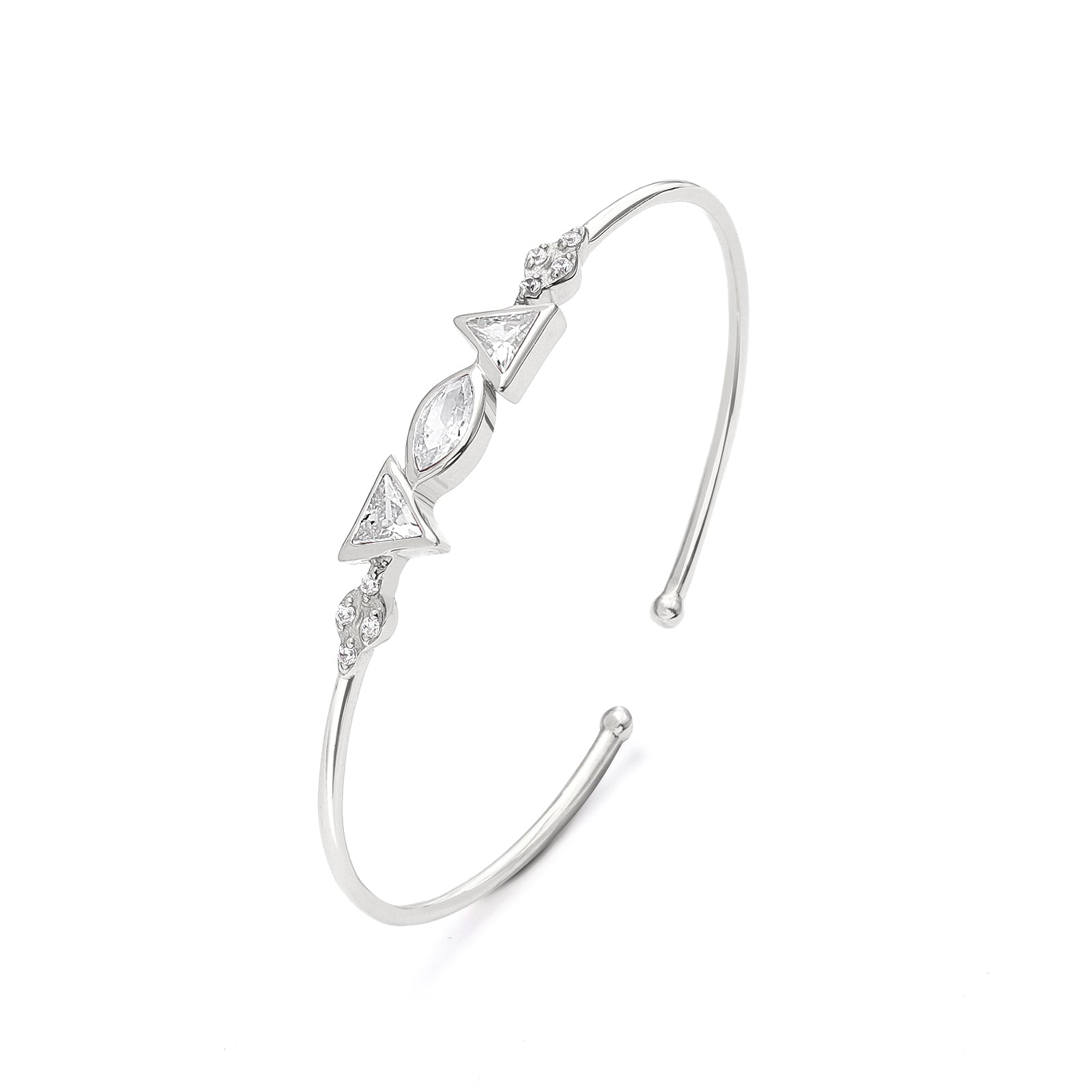 silver bracelets for women - Pure Silver Bracelet &#8211; Elegance of Multi Shape CZ Stones