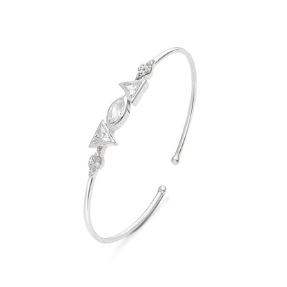 silver bracelets for women - Pure Silver Bracelet &#8211; Elegance of Multi Shape CZ Stones