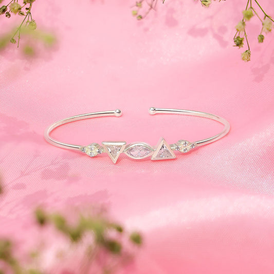 Pure Silver Bracelet for Men &amp; Women - Pure Silver Bracelet &#8211; Elegance of Multi Shape CZ Stones