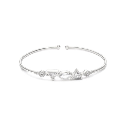 649 - Pure Silver Bracelet &#8211; Elegance of Multi Shape CZ Stones